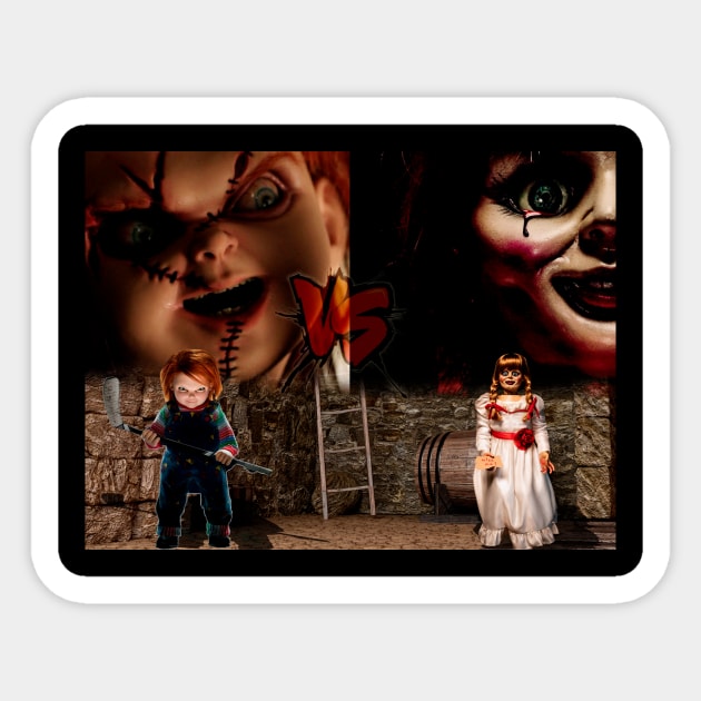 chucky doll VS annabelle doll - halloween 2023 Sticker by Diyutaka